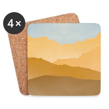 Golden peaks at sunrise - Coasters (set of 4) - white - Front