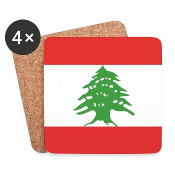 Libanon Flagge - Untersetzer (4er-Set) - Weiß - Vorne