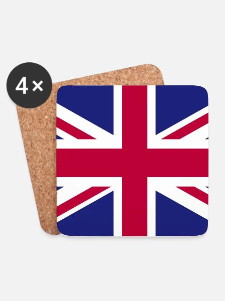 Großbritannien Flagge - Untersetzer (4er-Set) - Weiß