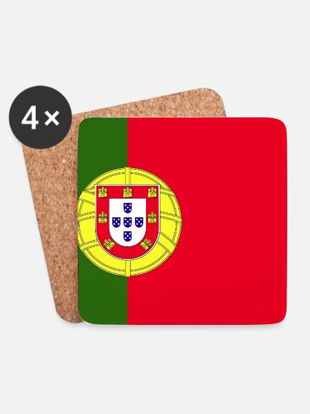 Portugal Flagge - Untersetzer (4er-Set) - Weiß