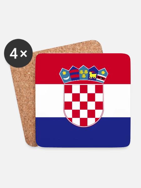 Kroatien Flagge - Untersetzer (4er-Set) - Weiß