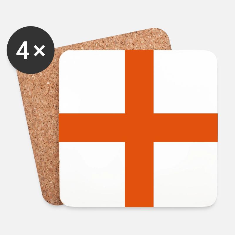 England Flagge 2 - Untersetzer (4er-Set) - Weiß