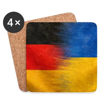 Nationalstolz Deutschland Ukraine Herkunft - Untersetzer (4er-Set) - Weiß - Vorne