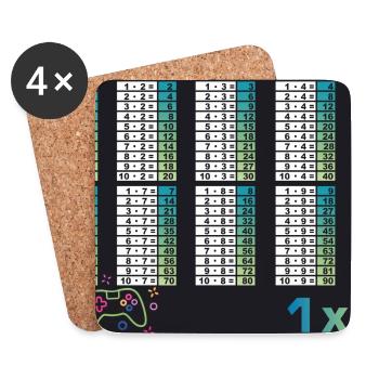 Spielecontroller - Kleines 1x1 - Mathematik - Untersetzer (4er-Set) - Weiß - Vorne