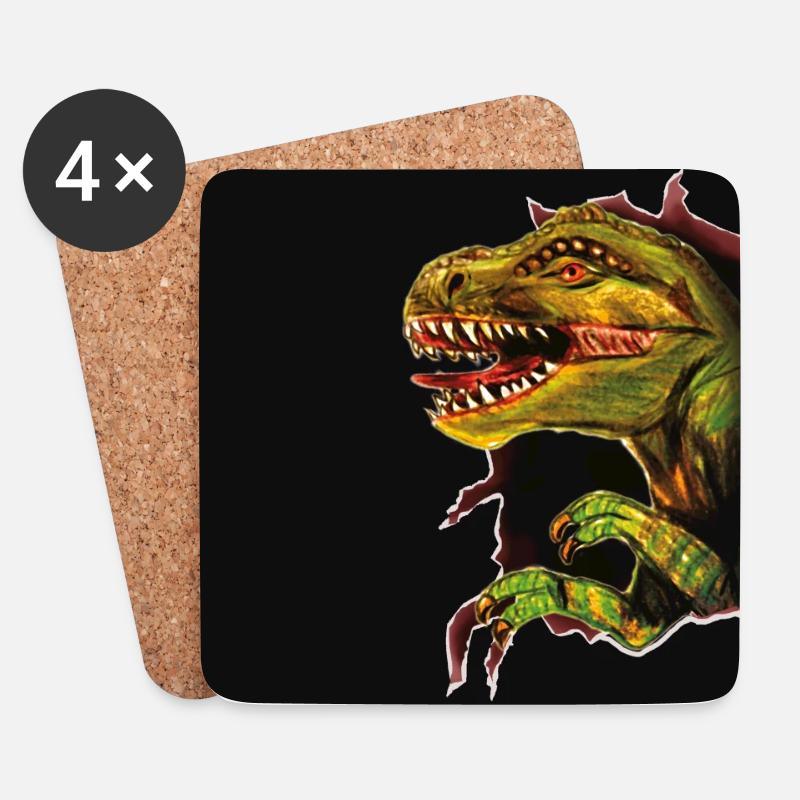 T-Rex Breakout Through Hole - Coasters (set of 4) - white