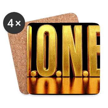Golden Money Typography Luxury Design - Coasters (set of 4) - white - Front