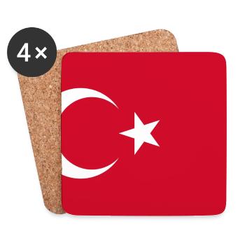 Türkei Flagge Turk Bayrak - Untersetzer (4er-Set) - Weiß - Vorne