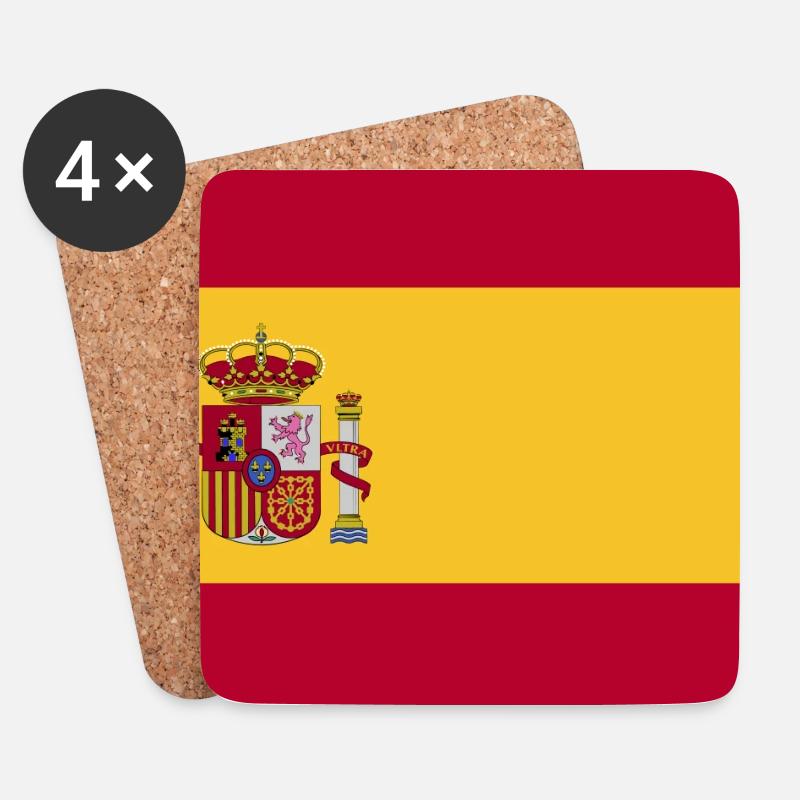 Spanien Flagge - Untersetzer (4er-Set) - Weiß