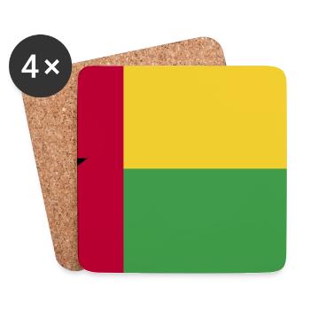 Drapeau national de la Guinée-Bissau - Dessous de verre (lot de 4) - blanc - Devant
