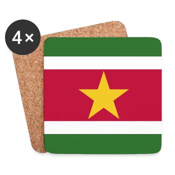 Drapeau national du Suriname - Dessous de verre (lot de 4) - blanc - Devant