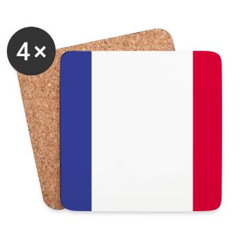 Drapeau national de la France - Dessous de verre (lot de 4) - blanc - Devant