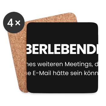 Überlebender eines weiteren Meetings - Untersetzer (4er-Set) - Weiß - Vorne