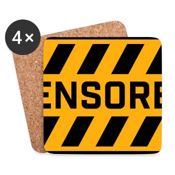 Censored Funny Statement Freedom Logo - Coasters (set of 4) - white - Front