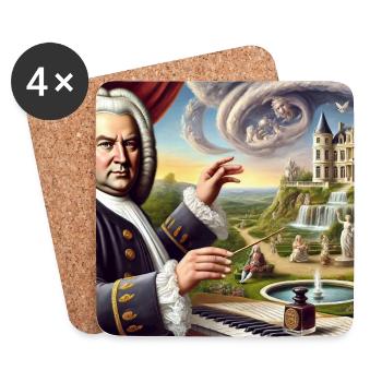 Johann Sebastian Bach: Porträt in vielen Malstilen - Untersetzer (4er-Set) - Weiß - Vorne