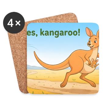 TOODLES KANGAROO - Untersetzer (4er-Set) - Weiß - Vorne