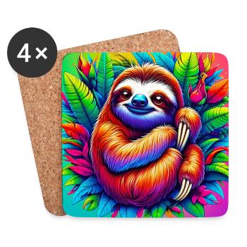 sloth - Coasters (set of 4) - white - Front