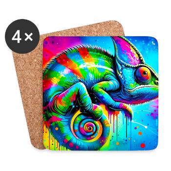 chameleon - Coasters (set of 4) - white - Front