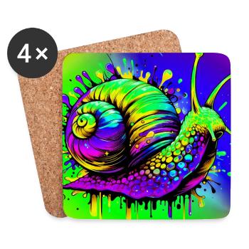 Escargot - Dessous de verre (lot de 4) - blanc - Devant