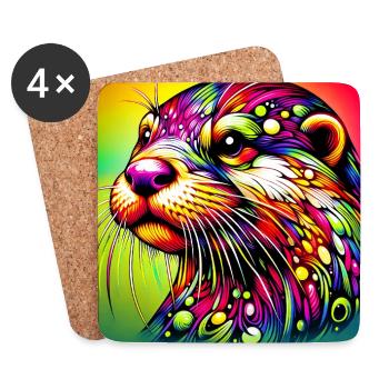 otter - Coasters (set of 4) - white - Front