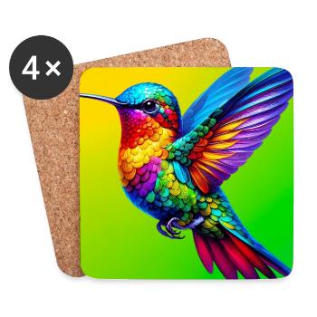 colibri - Dessous de verre (lot de 4) - blanc - Devant