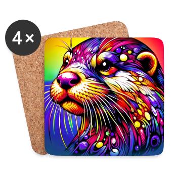 otter - Coasters (set of 4) - white - Front