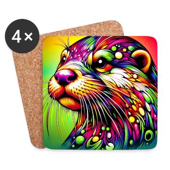 otter - Coasters (set of 4) - white - Front