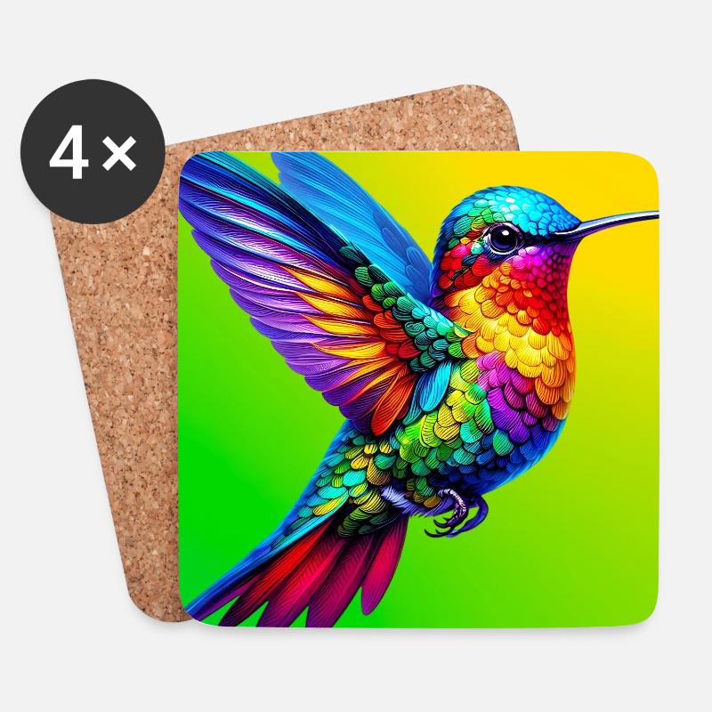 Kolibri - Untersetzer (4er-Set) - Weiß
