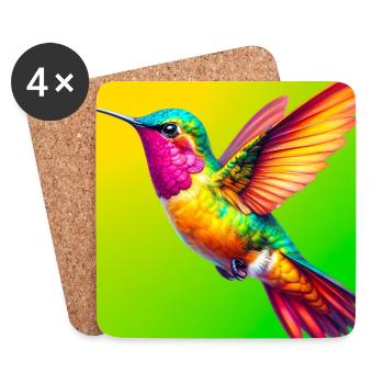 colibri - Dessous de verre (lot de 4) - blanc - Devant