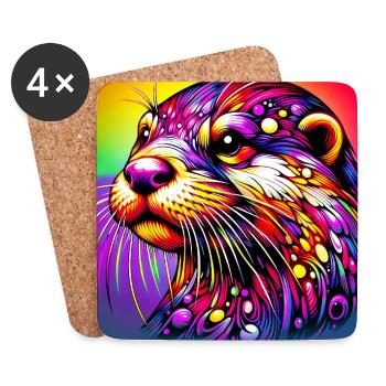 otter - Coasters (set of 4) - white - Front