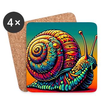 Schnecke - Untersetzer (4er-Set) - Weiß - Vorne