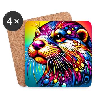 otter - Coasters (set of 4) - white - Front