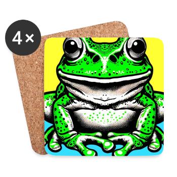 Frosch - Untersetzer (4er-Set) - Weiß - Vorne