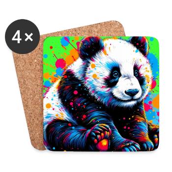 Panda - Untersetzer (4er-Set) - Weiß - Vorne