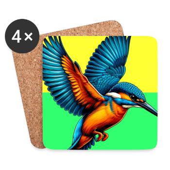Eisvogel - Untersetzer (4er-Set) - Weiß - Vorne