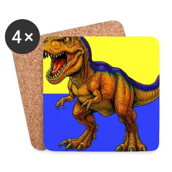 dinosaur - Coasters (set of 4) - white - Front