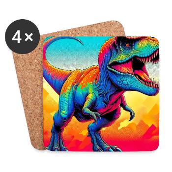 Dinosaurier - Untersetzer (4er-Set) - Weiß - Vorne