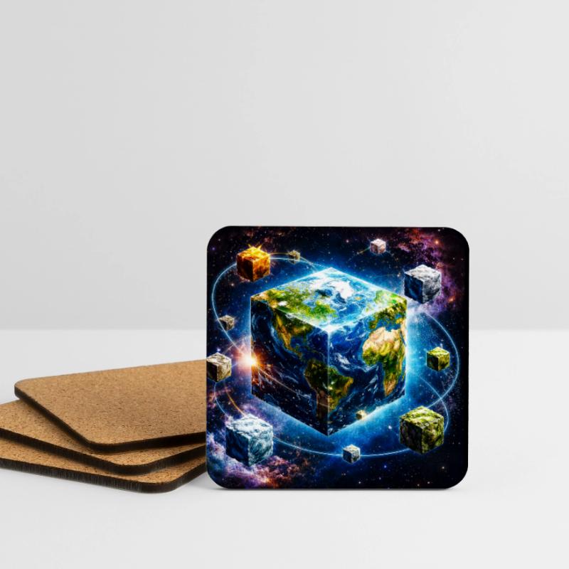 Cube terrestre dans l’espace Dessous de verre (lot de 4)