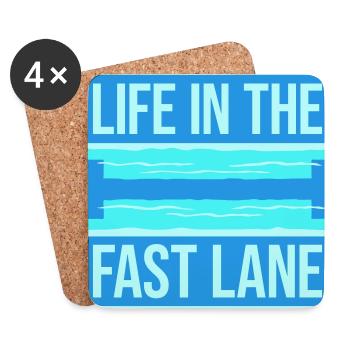 Life In The Fast Lane Float Funny Pool Saying - Coasters (set of 4) - white - Front