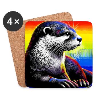 otter - Coasters (set of 4) - white - Front