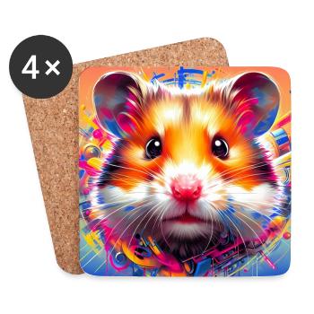 hamster - Coasters (set of 4) - white - Front