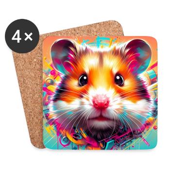Hamster - Untersetzer (4er-Set) - Weiß - Vorne