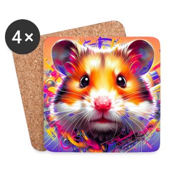 Hamster - Untersetzer (4er-Set) - Weiß - Vorne
