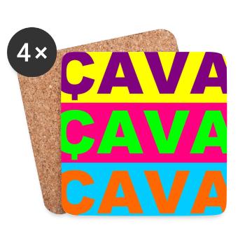 Cava Pop Triptyque - Dessous de verre (lot de 4) - blanc - Devant