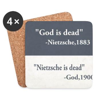 God is Dead - Nietzsche  - Untersetzer (4er-Set) - Weiß - Vorne
