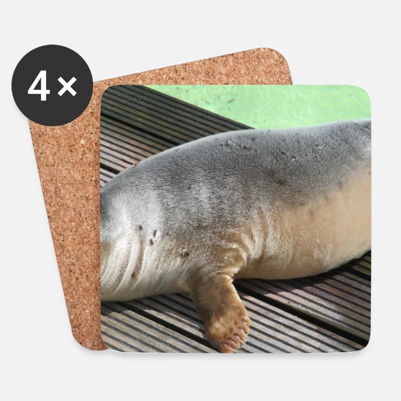Robbenjunges auf Texel - Untersetzer (4er-Set) - Weiß