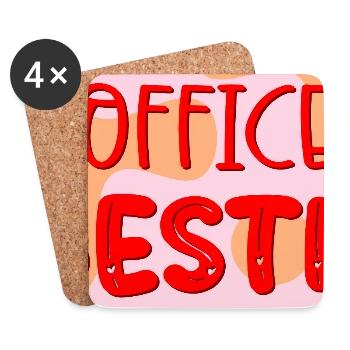 Bürobestie - Untersetzer (4er-Set) - Weiß - Vorne