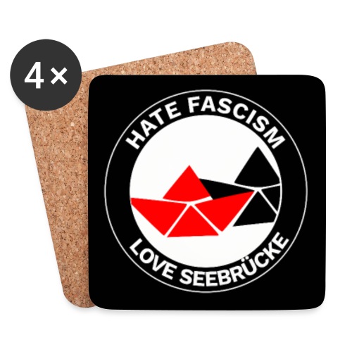 Maske: Hate Fascism - Love Seebrücke - Untersetzer (4er-Set)