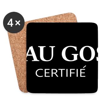 Logo beau Gosse certifié - Dessous de verre (lot de 4) - blanc - Devant