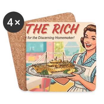 Eat the Rich – Satire rétro - Dessous de verre (lot de 4) - blanc - Devant