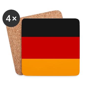 Deutsche Flagge in Vintage Design - Untersetzer (4er-Set) - Weiß - Vorne